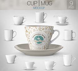 品牌推广－咖啡杯和马克杯展示模型：Cup Mug Mock-Up